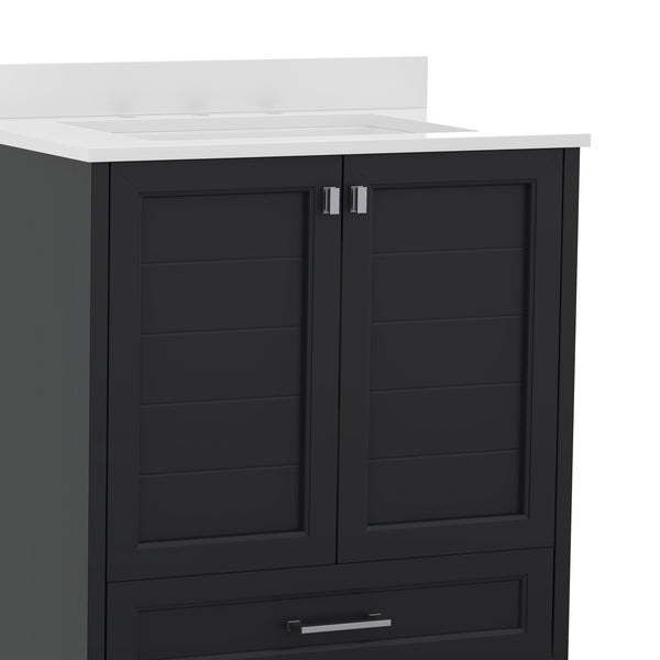 Gray Frame/Black Hardware,30" |#| 30 Inch Bathroom Vanity with Undermount Sink, Cabinet, and Drawer in Gray