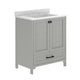 Gray Frame/Black Hardware,30" |#| 30 Inch Bathroom Vanity with Undermount Sink, Cabinet, and Drawer in Gray