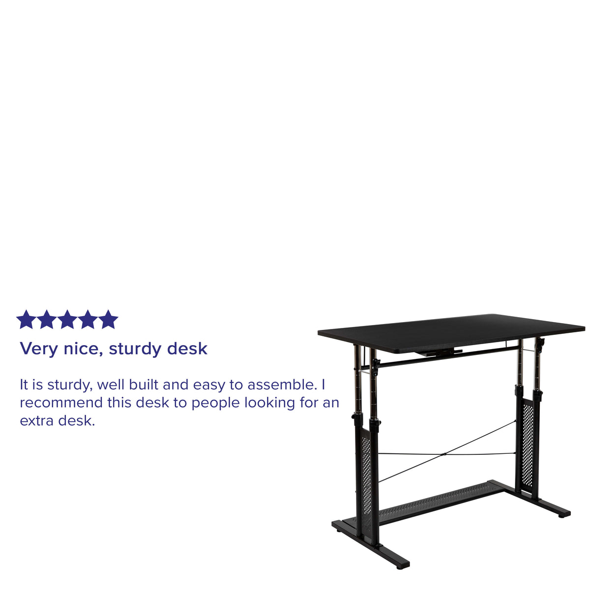 Black |#| Black Height Adjustable 27.25-35.75inchH Sit to Stand Laptop Desk