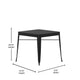 Black |#| All-Weather Resin Top Square Table & 4 Metal Chairs with Poly Resin Seats-Black