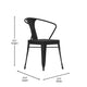 Black |#| All-Weather Black Steel Vertical Slat Back Patio Arm Chair with Poly Resin Seat