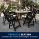 Black |#| Folding Chair - Black Resin - 800LB Weight Capacity - Vinyl Seat