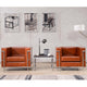 Cognac |#| Contemporary Cognac LeatherSoft Chair with Double Bar Encasing Frame