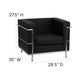 Black |#| Contemporary Black LeatherSoft Chair with Double Bar Encasing Frame