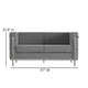 Gray |#| Contemporary Gray LeatherSoft Loveseat with Double Bar Encasing Frame