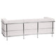 Melrose White |#| Contemporary White LeatherSoft Sofa with Double Bar Encasing Frame