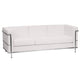 Melrose White |#| Contemporary White LeatherSoft Sofa with Double Bar Encasing Frame