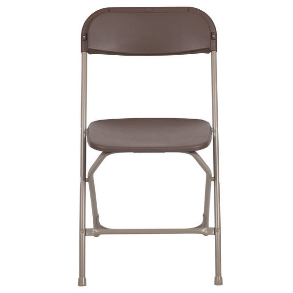 Brown |#| Folding Chair - Brown Plastic – 650LB Weight Capacity - Event Chair