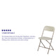 Beige |#| Folding Chair - Beige Plastic – 650LB Weight Capacity - Event Chair
