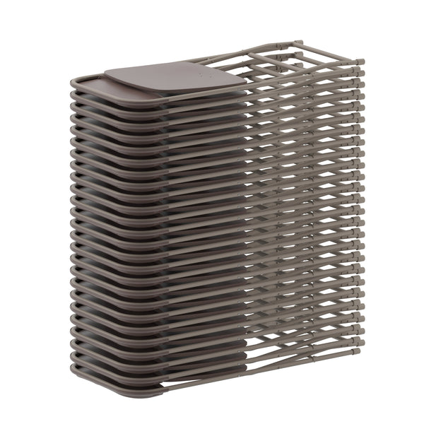 Brown |#| Folding Chair - Brown Plastic – 650LB Weight Capacity - Event Chair