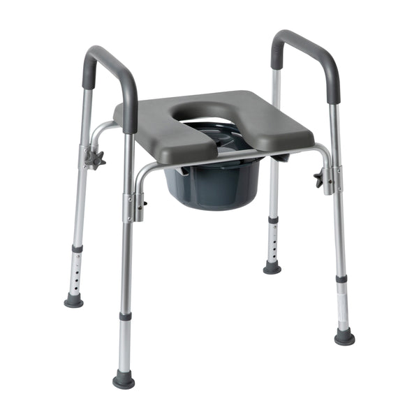 Gray |#| Height Adjustable Multifunctional Heavy Duty Commode and Shower Chair - Gray