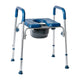 Blue |#| Height Adjustable Multifunctional Heavy Duty Commode and Shower Chair - Blue