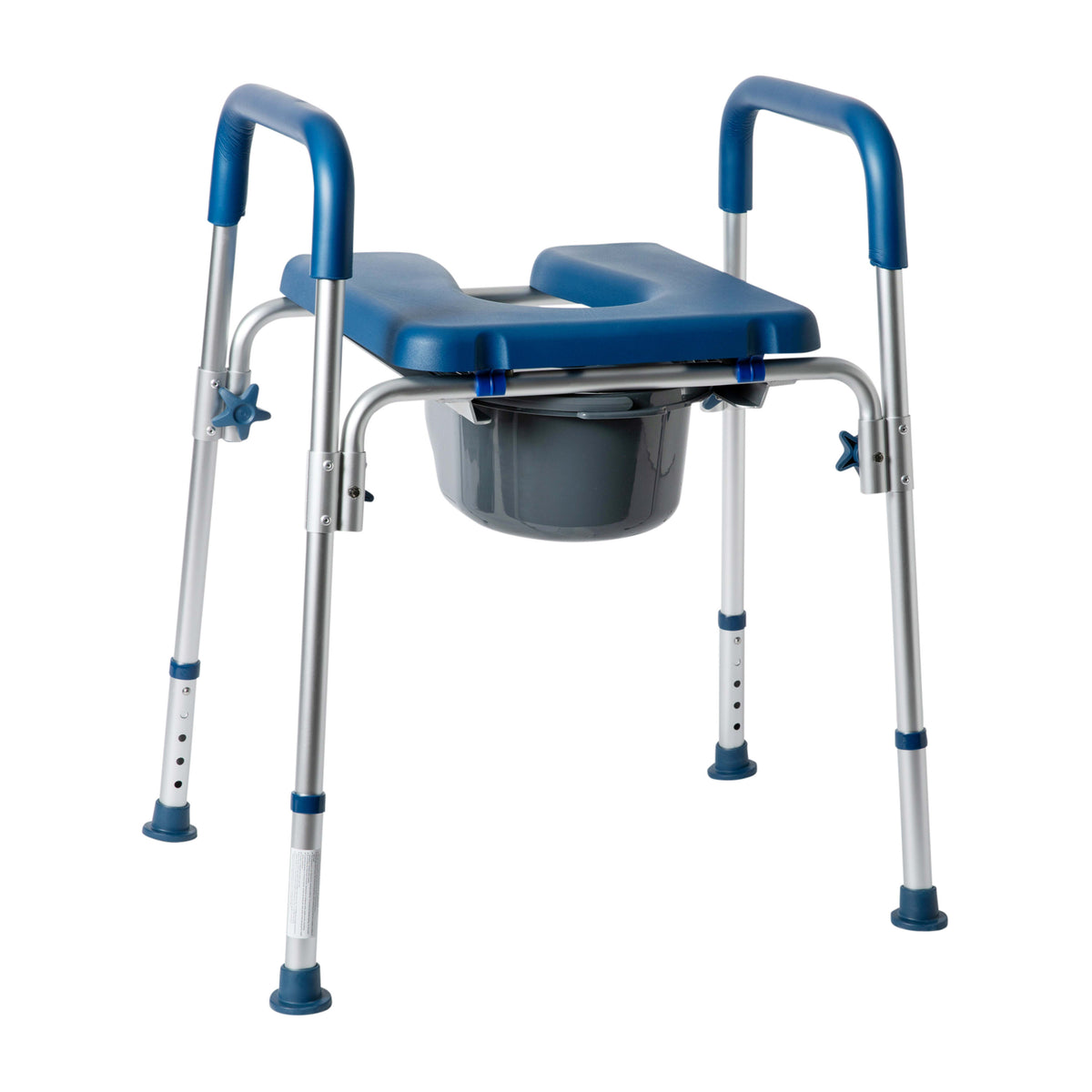 Blue |#| Height Adjustable Multifunctional Heavy Duty Commode and Shower Chair - Blue