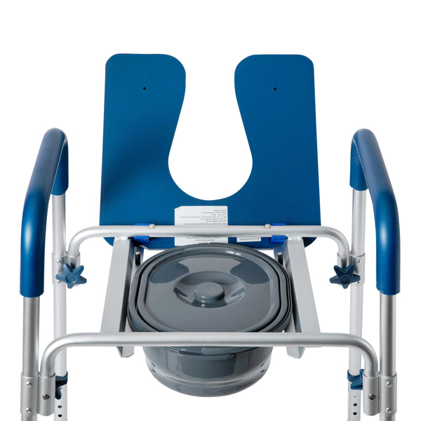 Blue |#| Height Adjustable Multifunctional Heavy Duty Commode and Shower Chair - Blue