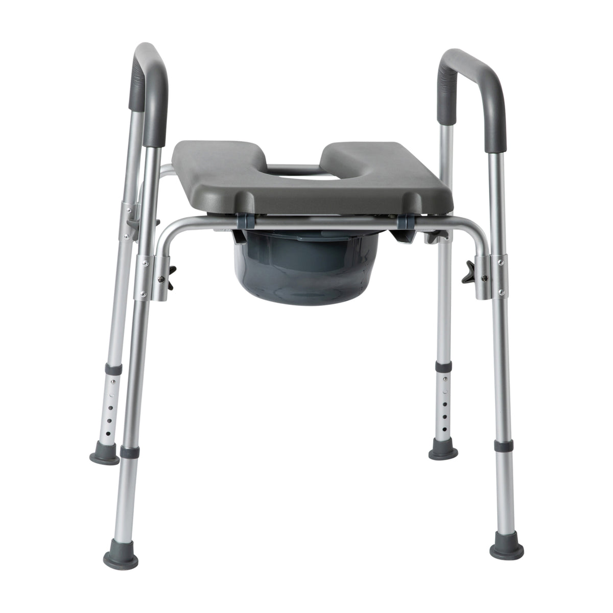 Gray |#| Height Adjustable Multifunctional Heavy Duty Commode and Shower Chair - Gray