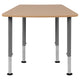 Hex Natural Collaborative Adjustable Student Desk - Home and Classroom