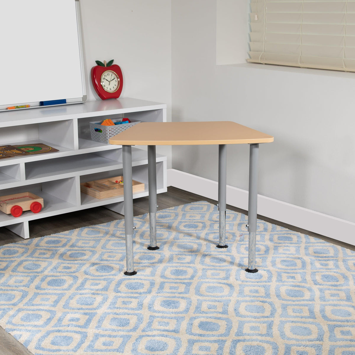 Hex Natural Collaborative Adjustable Student Desk - Home and Classroom