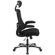 High Back Black Mesh Ergonomic Chair with Chrome Plated Base and Flip-Up Arms