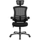 High Back Black Mesh Ergonomic Chair with Chrome Plated Base and Flip-Up Arms