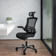 High Back Black Mesh Ergonomic Chair with Chrome Plated Base and Flip-Up Arms