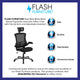 High Back Black Mesh Ergonomic Chair with Chrome Plated Base and Flip-Up Arms