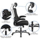 High Back Black Mesh Ergonomic Chair with Chrome Plated Base and Flip-Up Arms