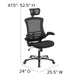 High Back Black Mesh Ergonomic Chair with Chrome Plated Base and Flip-Up Arms