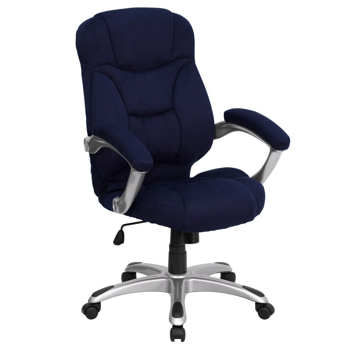Navy Blue Microfiber |#| High Back Navy Blue Microfiber Executive Swivel Ergonomic Office Chair with Arms