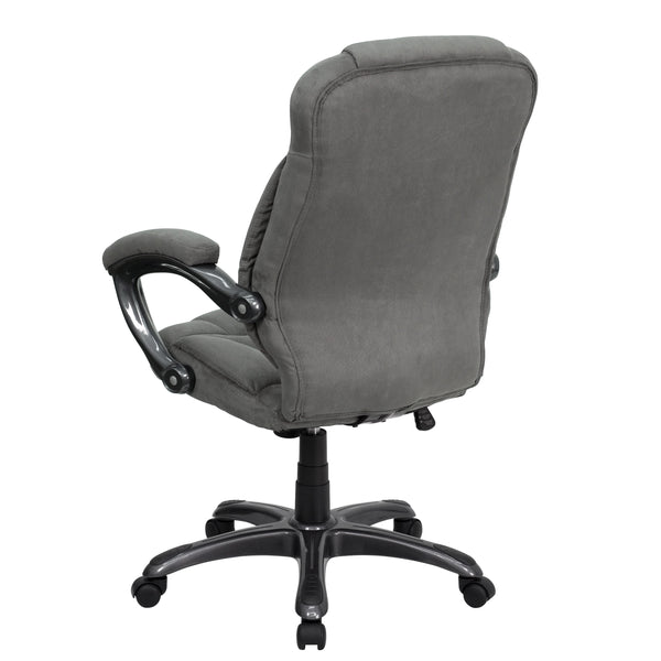 Gray Microfiber |#| High Back Gray Microfiber Executive Swivel Ergonomic Office Chair with Arms