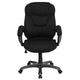 Black Microfiber |#| High Back Black MIC Contemporary Executive Swivel Ergonomic Office Chair w/ Arms