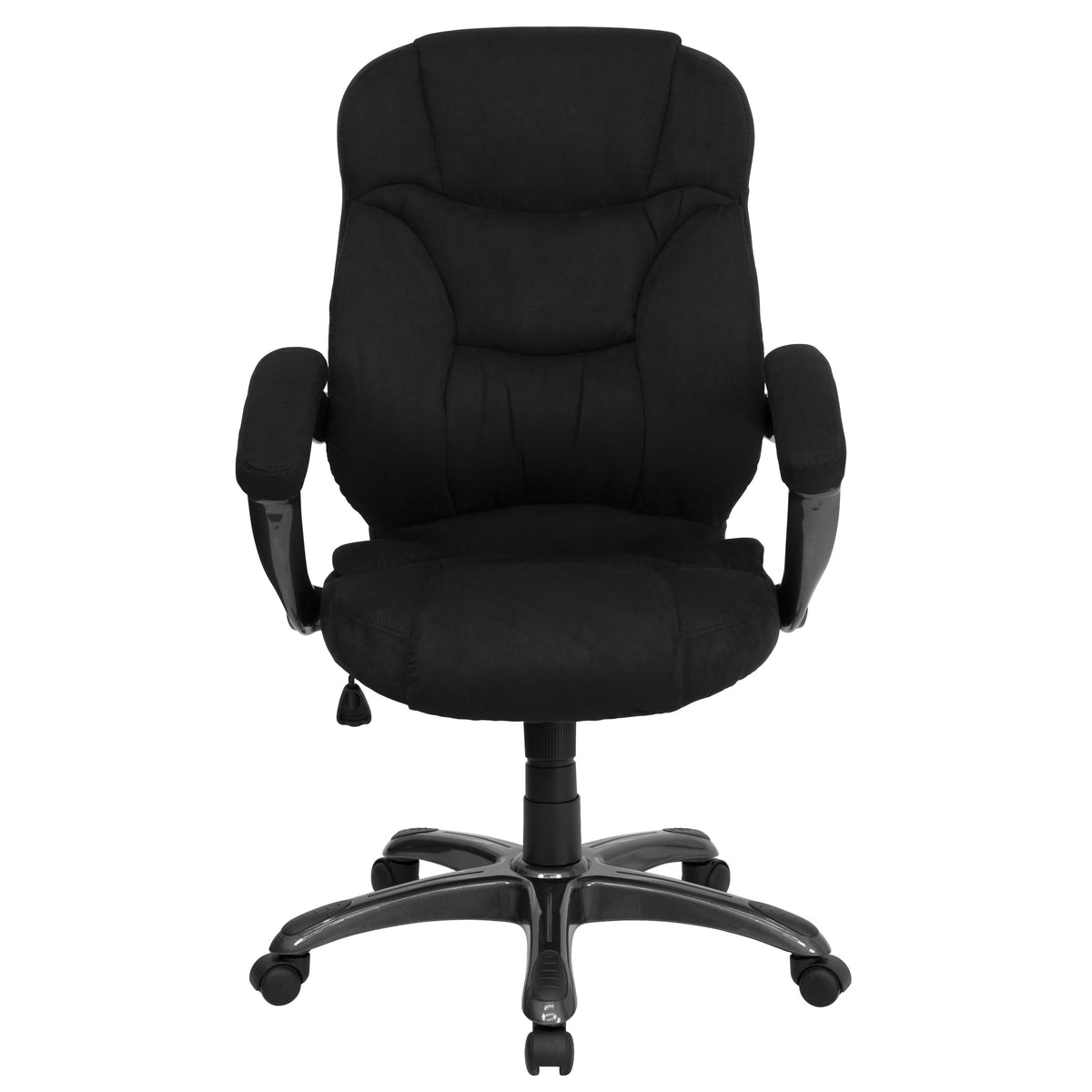 Black Microfiber |#| High Back Black MIC Contemporary Executive Swivel Ergonomic Office Chair w/ Arms