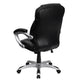 Black LeatherSoft |#| High Back Black LeatherSoft Swivel Ergonomic Office Chair with Silver Nylon Base
