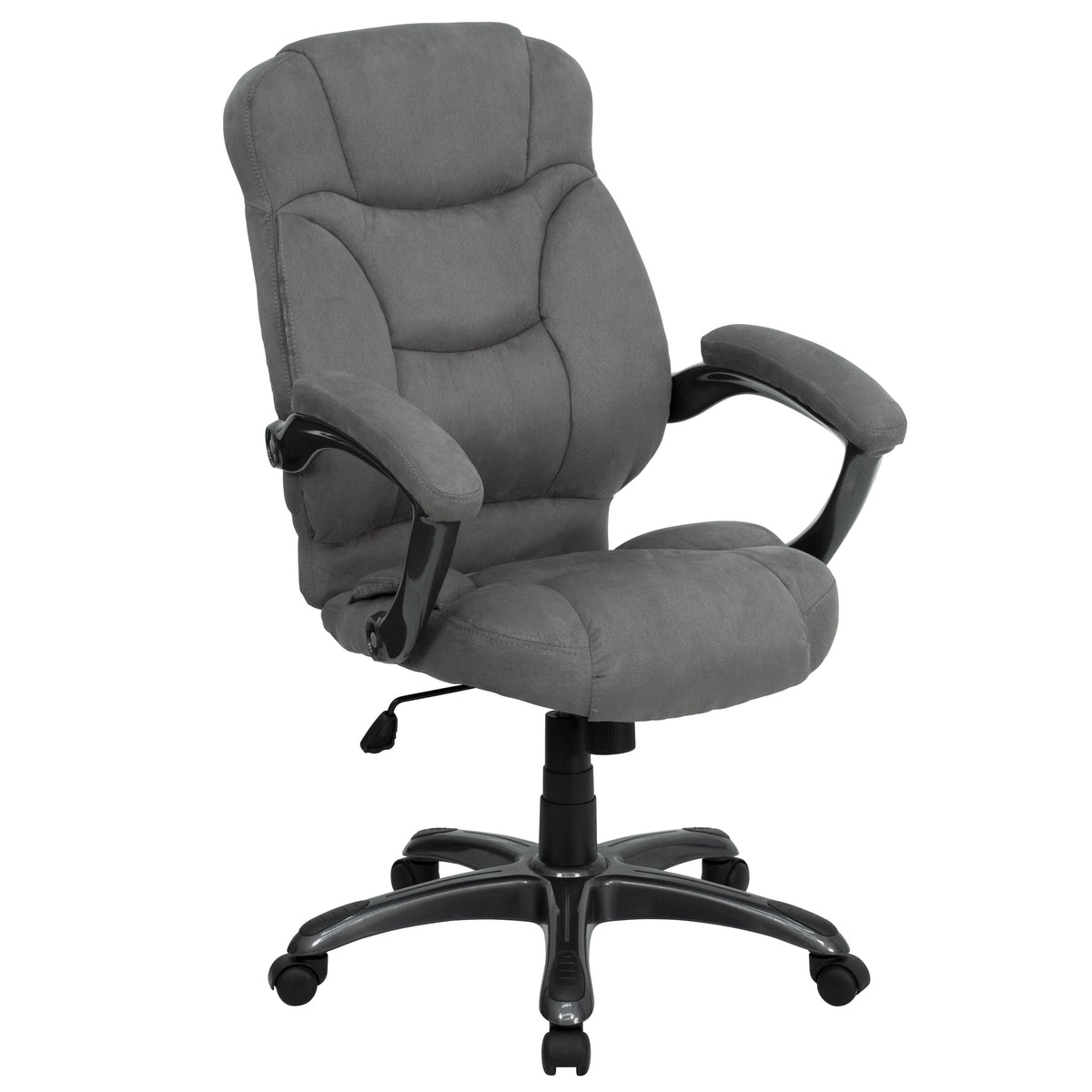 Gray Microfiber |#| High Back Gray Microfiber Executive Swivel Ergonomic Office Chair with Arms