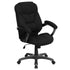 Black Microfiber |#| High Back Black MIC Contemporary Executive Swivel Ergonomic Office Chair w/ Arms