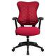 Burgundy Mesh |#| High Back Designer Burgundy Mesh Executive Ergonomic Chair with Adjustable Arms