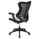 White Mesh |#| High Back Designer White Mesh Executive Ergonomic Office Chair - Adjustable Arms