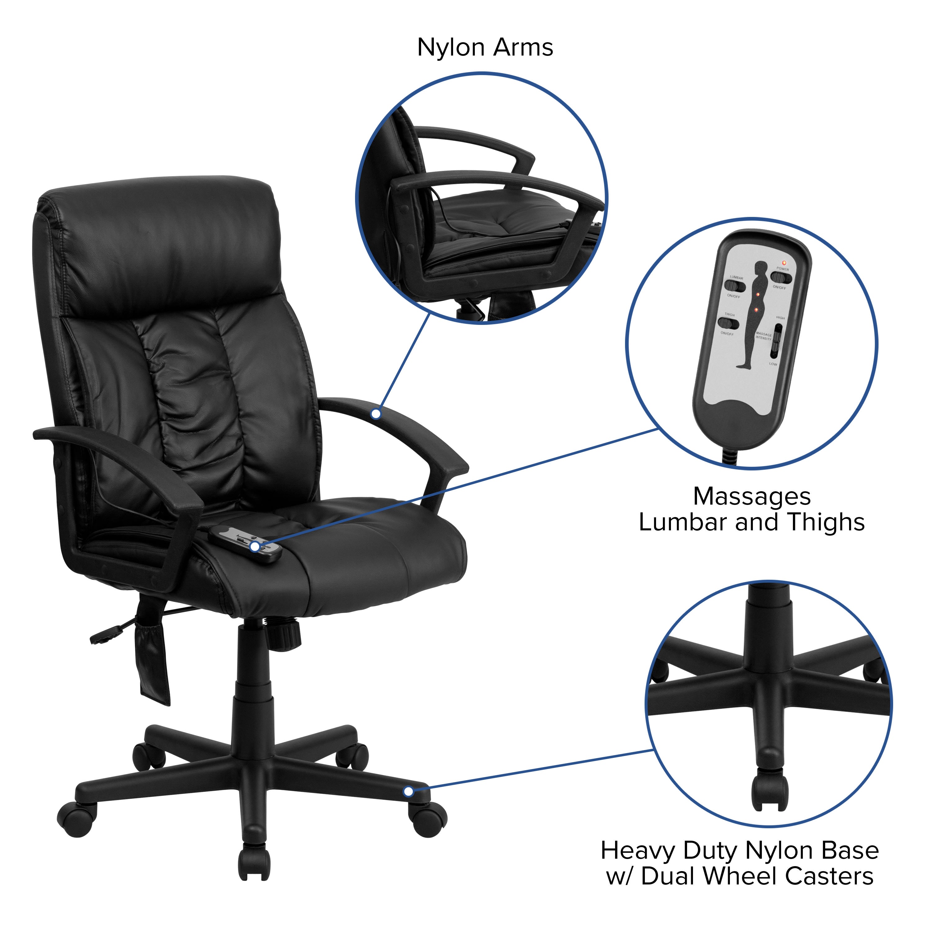 BizChair High Back Massaging Chair - Thumbnail 3