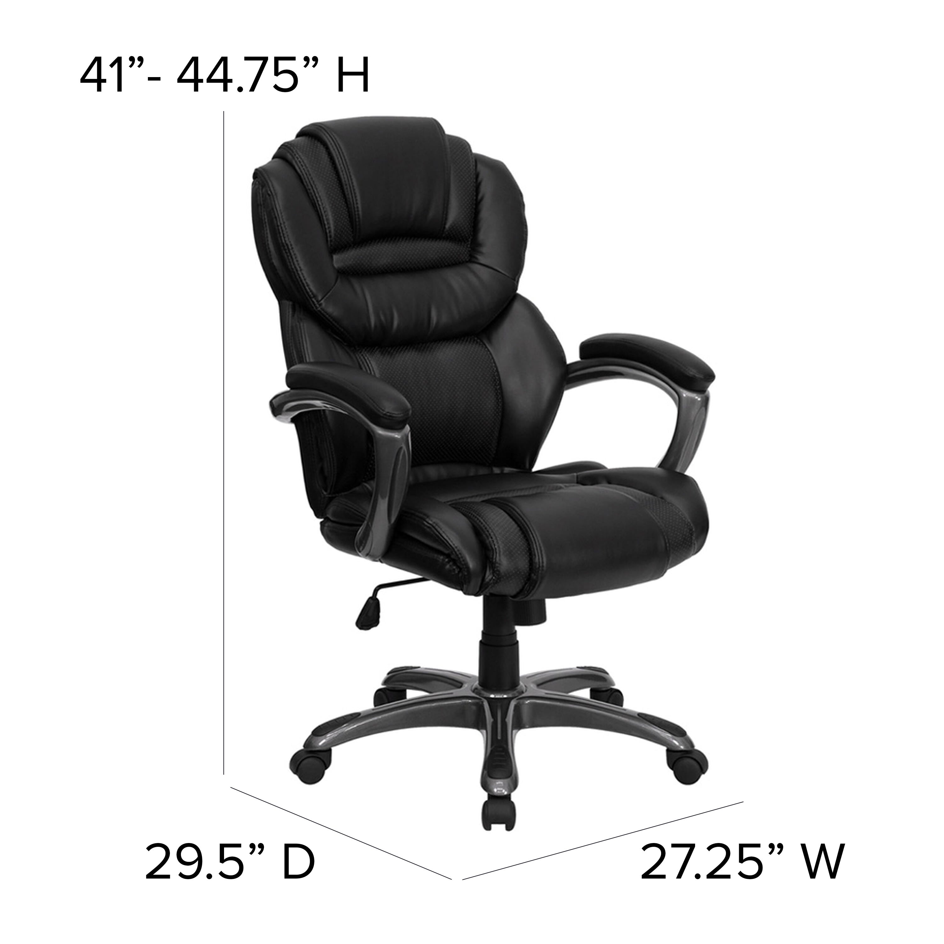 Costway 500 lb. Black Executive PU Leather Adjustable Height