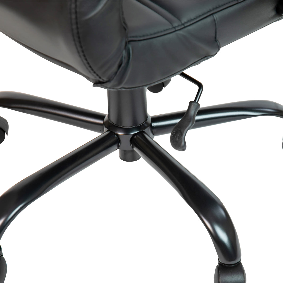 Black LeatherSoft/Black Frame |#| High Back Black LeatherSoft Executive Swivel Office Chair with Black Frame/Arms