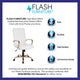 White LeatherSoft/Gold Frame |#| High Back White LeatherSoft Executive Swivel Office Chair with Gold Frame/Arms
