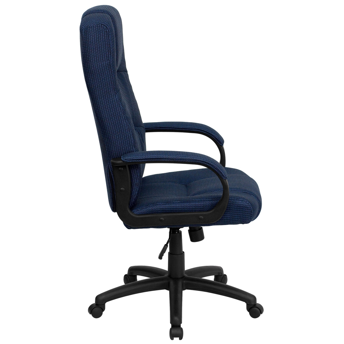 Navy Blue |#| High Back Navy Blue Fabric Adjustable Executive Swivel Office Chair with Arms