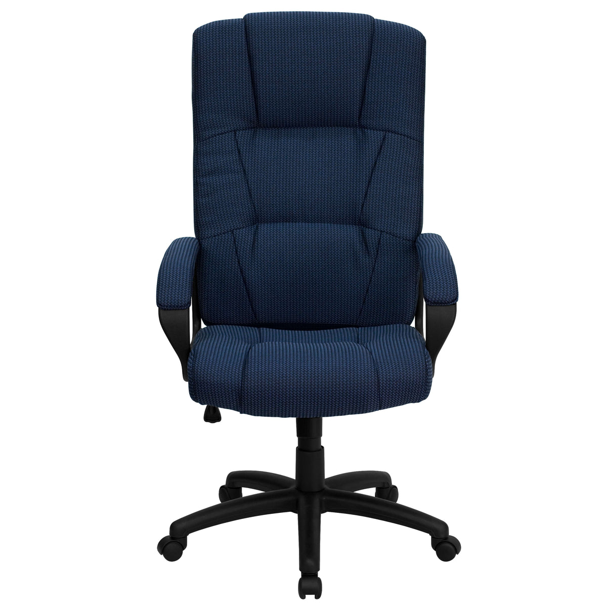 Navy Blue |#| High Back Navy Blue Fabric Adjustable Executive Swivel Office Chair with Arms