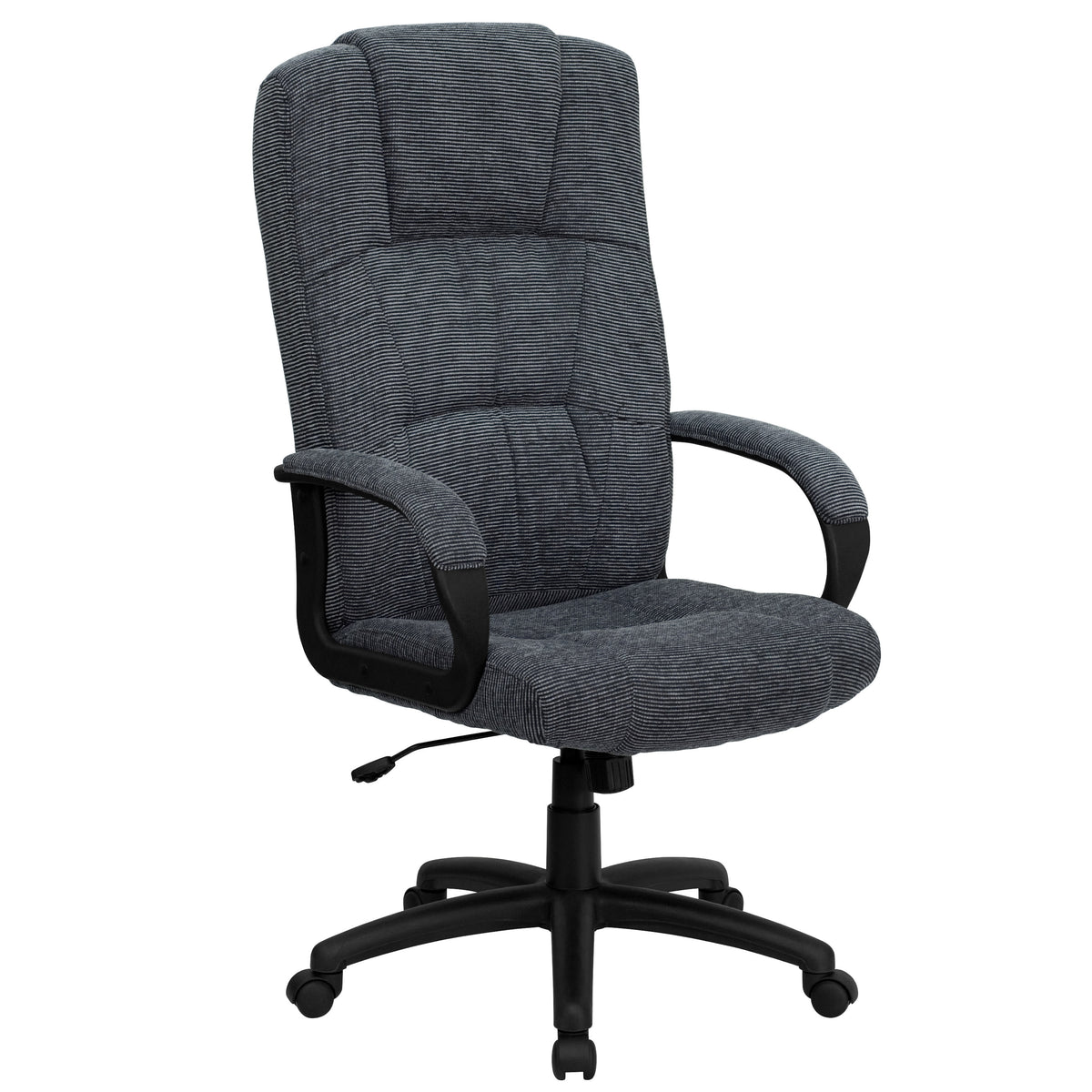 Gray |#| High Back Gray Fabric Adjustable Executive Swivel Office Chair with Arms