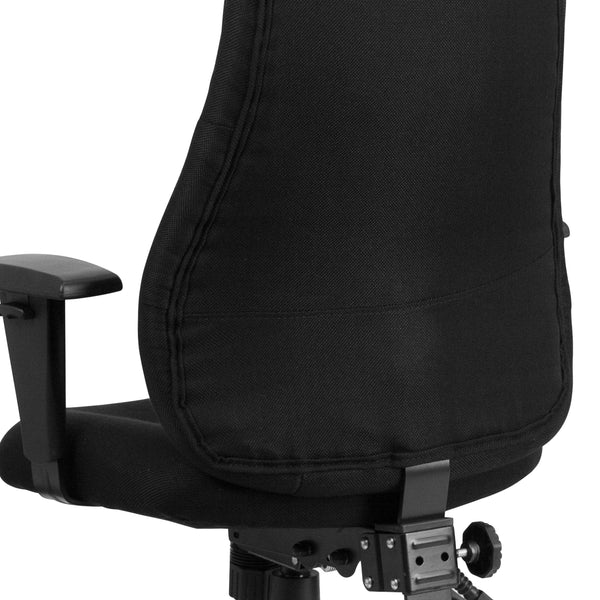 High Back Black Fabric Multifunction Ergonomic Task Chair with Adjustable Arms