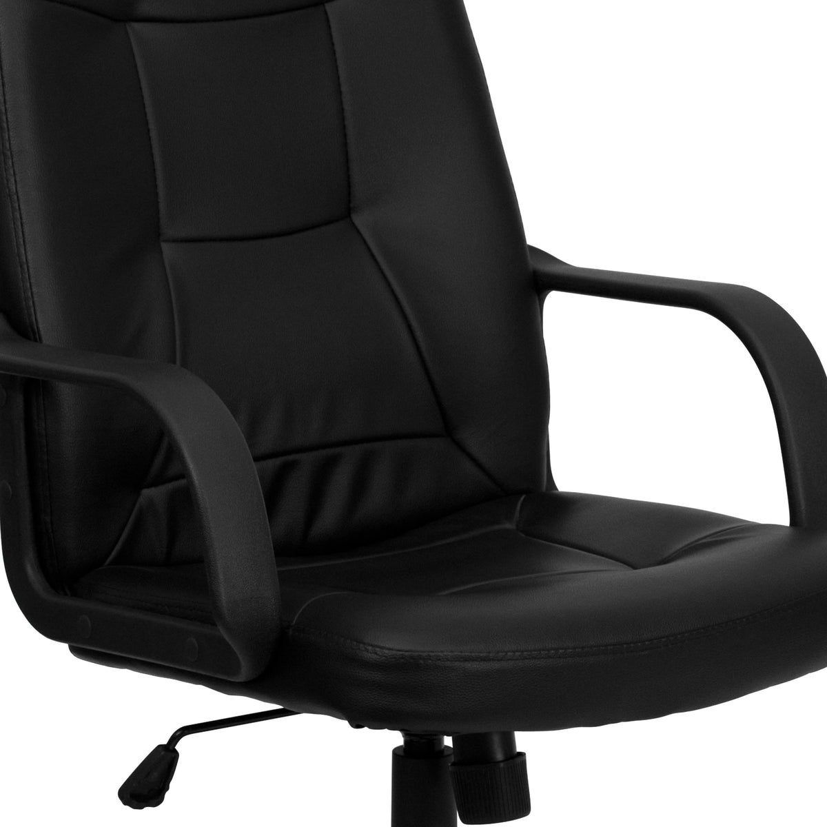 High Back Black Glove Vinyl Executive Swivel Office Chair with Arms