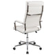White |#| High Back White LeatherSoft Contemporary Panel Executive Swivel Office Chair