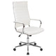 White |#| High Back White LeatherSoft Ribbed Executive Swivel Office Chair - Desk Chair