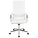 White |#| High Back White LeatherSoft Ribbed Executive Swivel Office Chair - Desk Chair