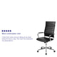 Black |#| High Back Black LeatherSoft Ribbed Executive Swivel Office Chair - Desk Chair