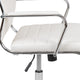 White |#| High Back White LeatherSoft Ribbed Executive Swivel Office Chair - Desk Chair